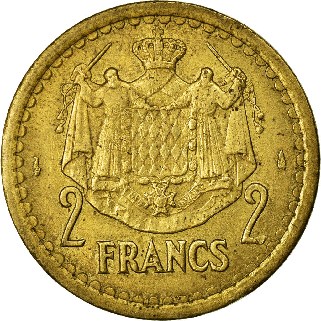 Münze, Monaco, 2 Francs, Undated (1943), Poissy, SS, Cupro-Aluminium