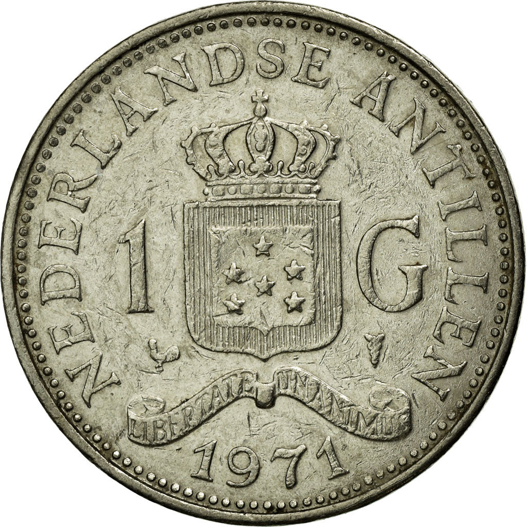 Monnaie, Netherlands Antilles, Juliana, Gulden, 1971, TTB, Nickel, KM:12
