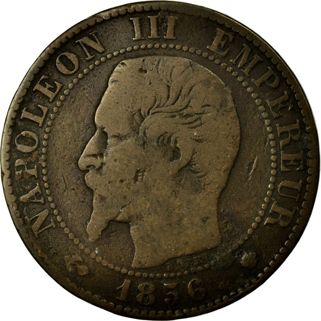 Monnaie, France, Napoleon III, Napoléon III, 5 Centimes, 1856, Marseille, B+