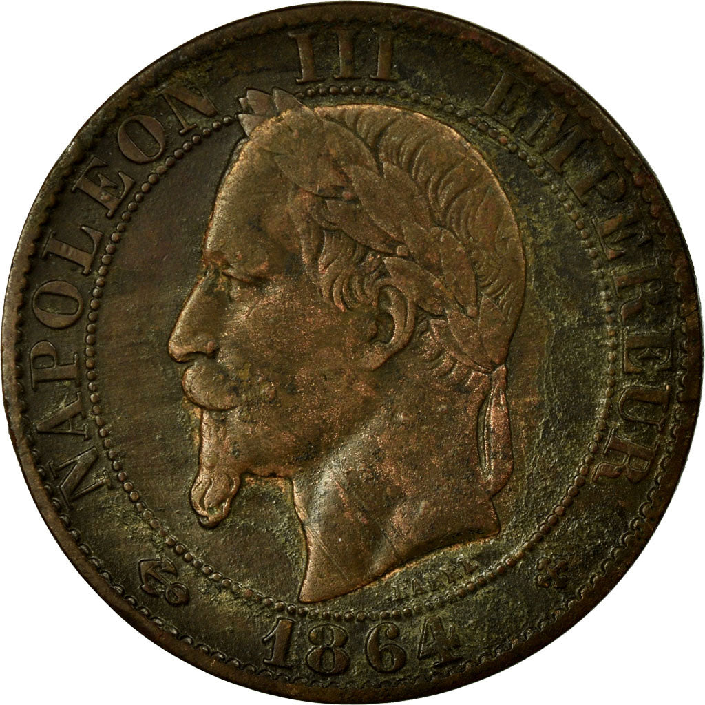 Moneta, Francja, Napoleon III, Napoléon III, 5 Centimes, 1864, Strasbourg