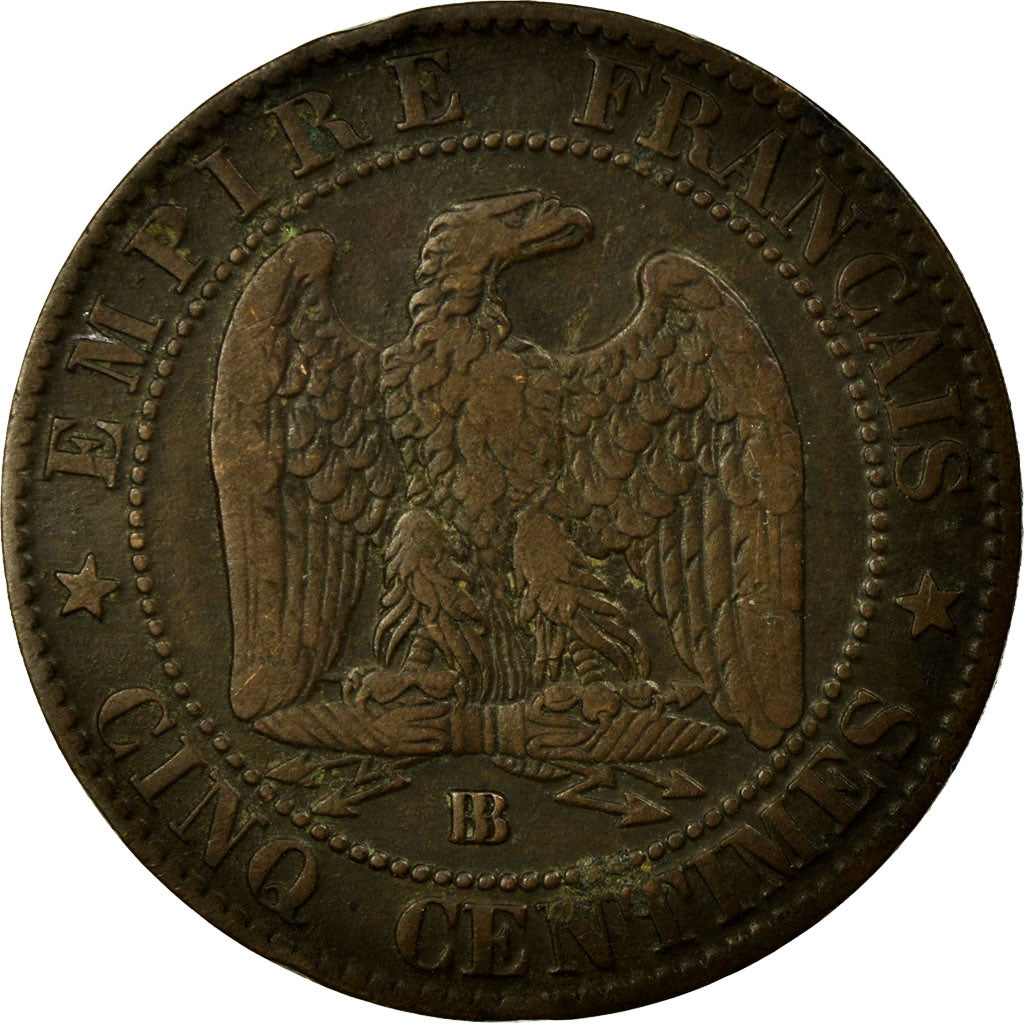 Moneta, Francja, Napoleon III, Napoléon III, 5 Centimes, 1864, Strasbourg