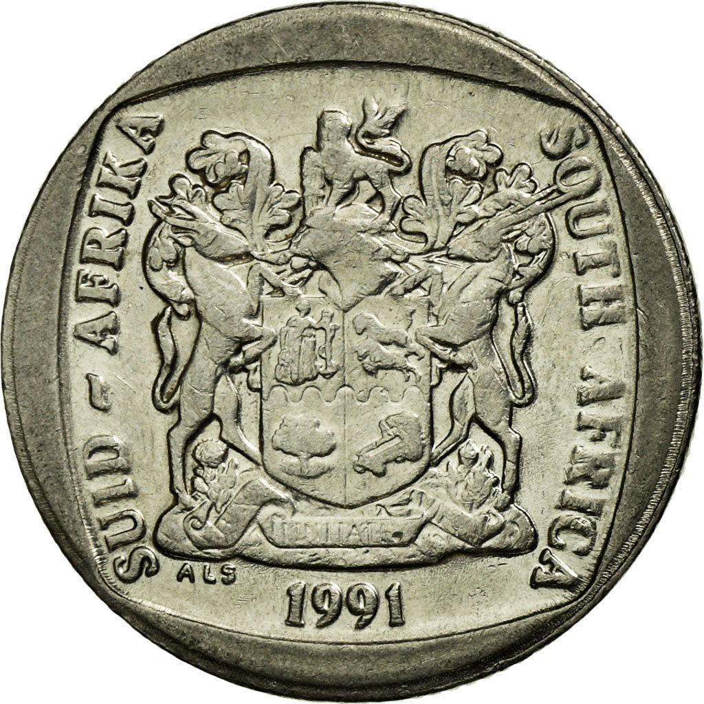 Moneda, Sudáfrica, 2 Rand, 1991, EBC, Níquel chapado en cobre, KM:139