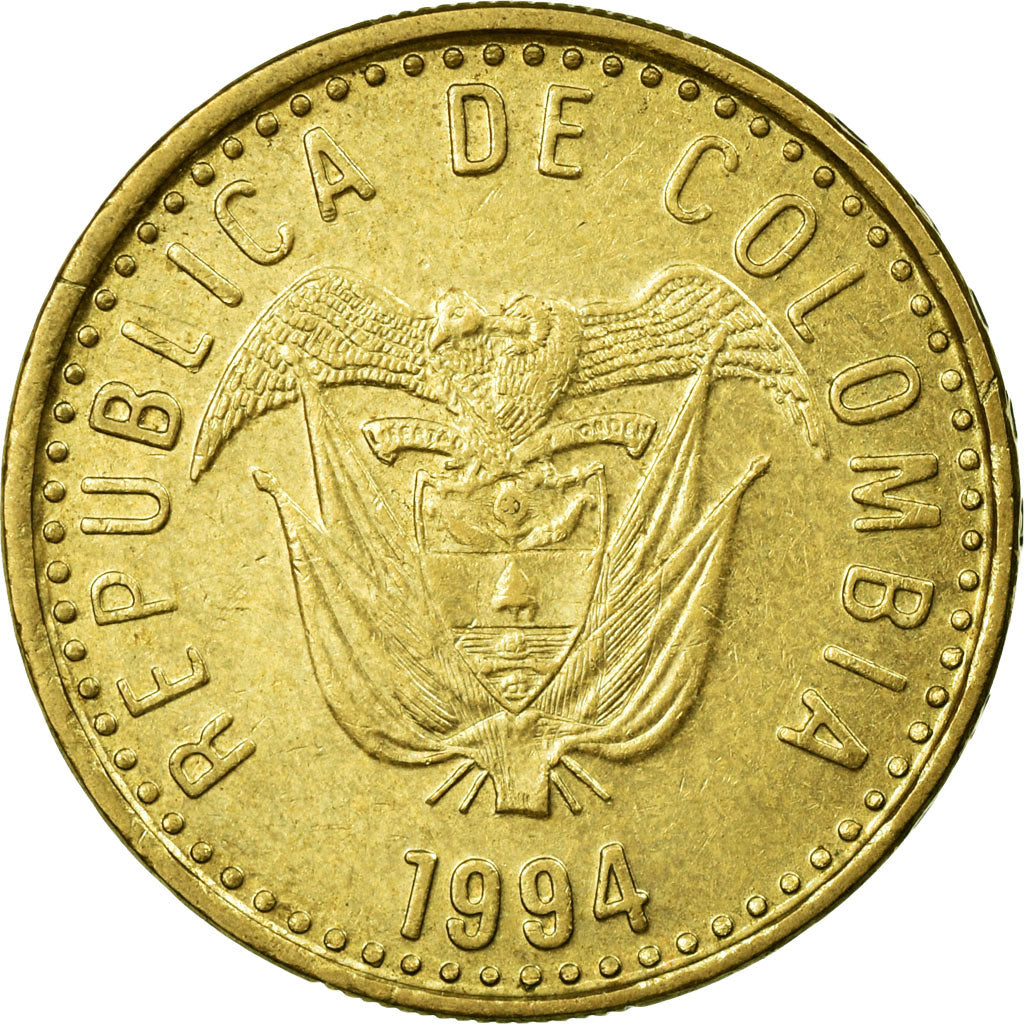 Moneta, Colombia, 100 Pesos, 1994, BB, Alluminio-bronzo, KM:285.1