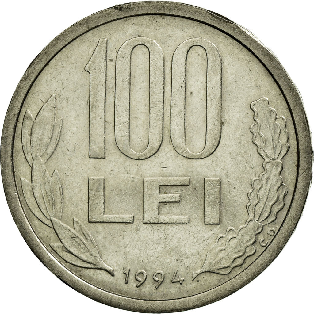 Moeda, Roménia, 100 Lei, 1994, AU(50-53), Aço Niquelado, KM:111