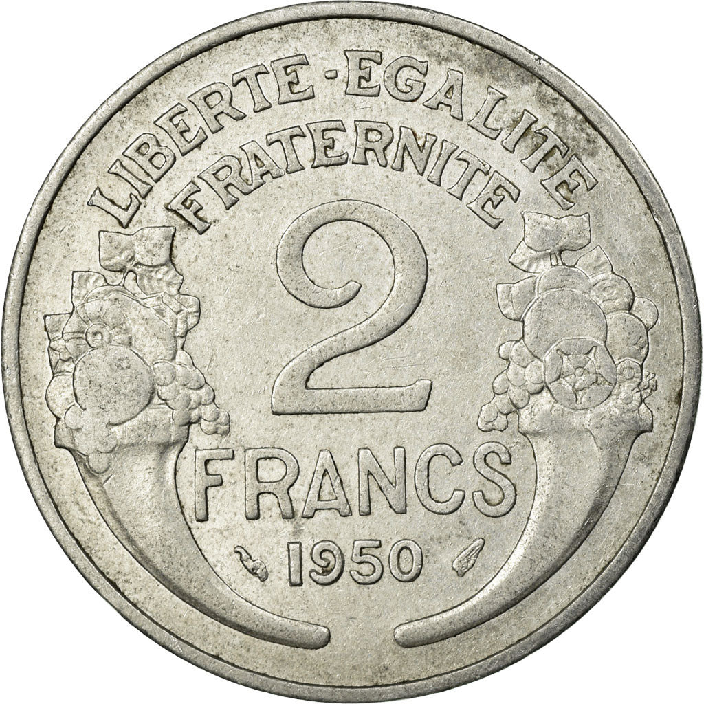 Coin, France, Morlon, 2 Francs, 1950, Paris, EF(40-45), Aluminum, KM:886a.1