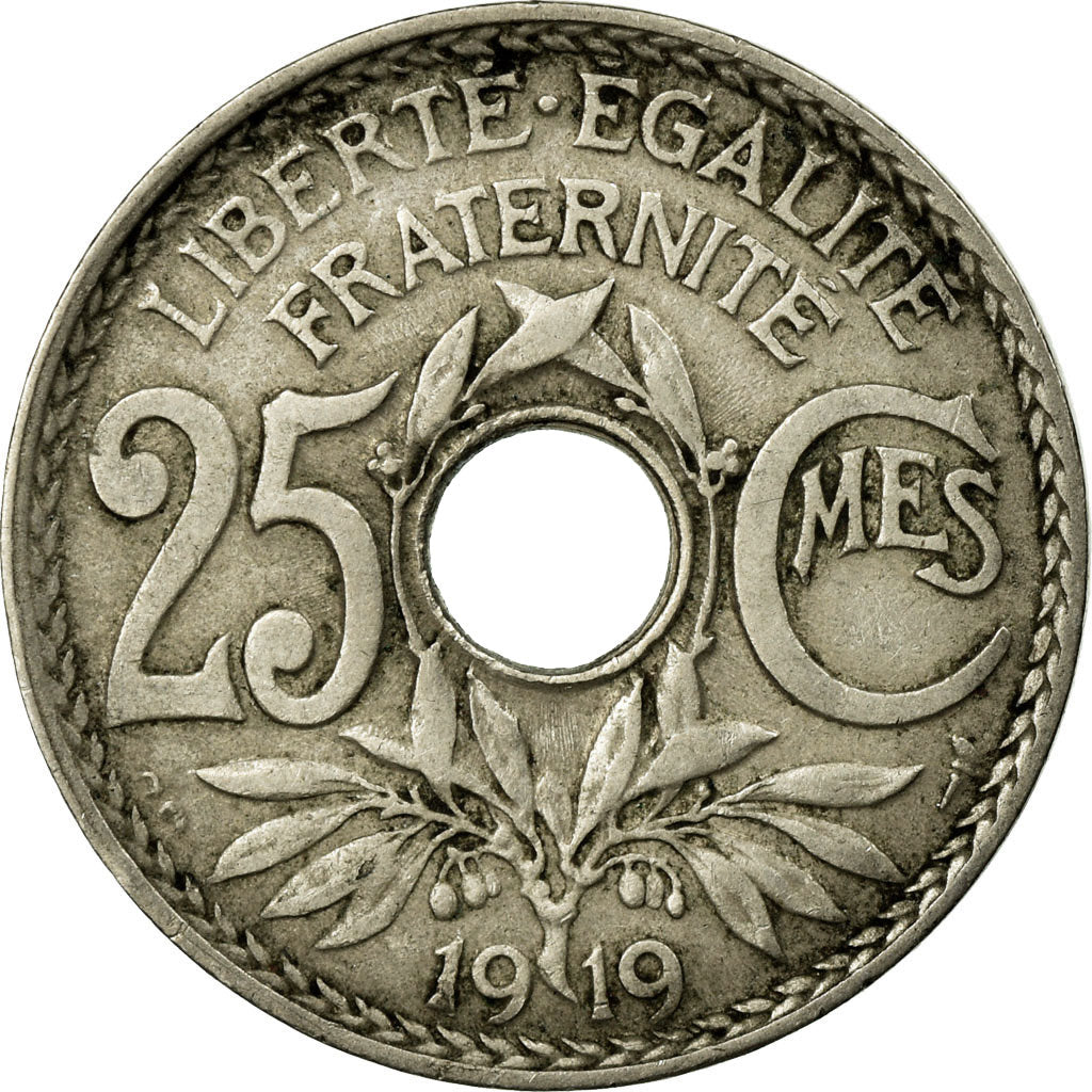 Moeda, França, Lindauer, 25 Centimes, 1919, EF(40-45), Cobre-níquel, KM:867a