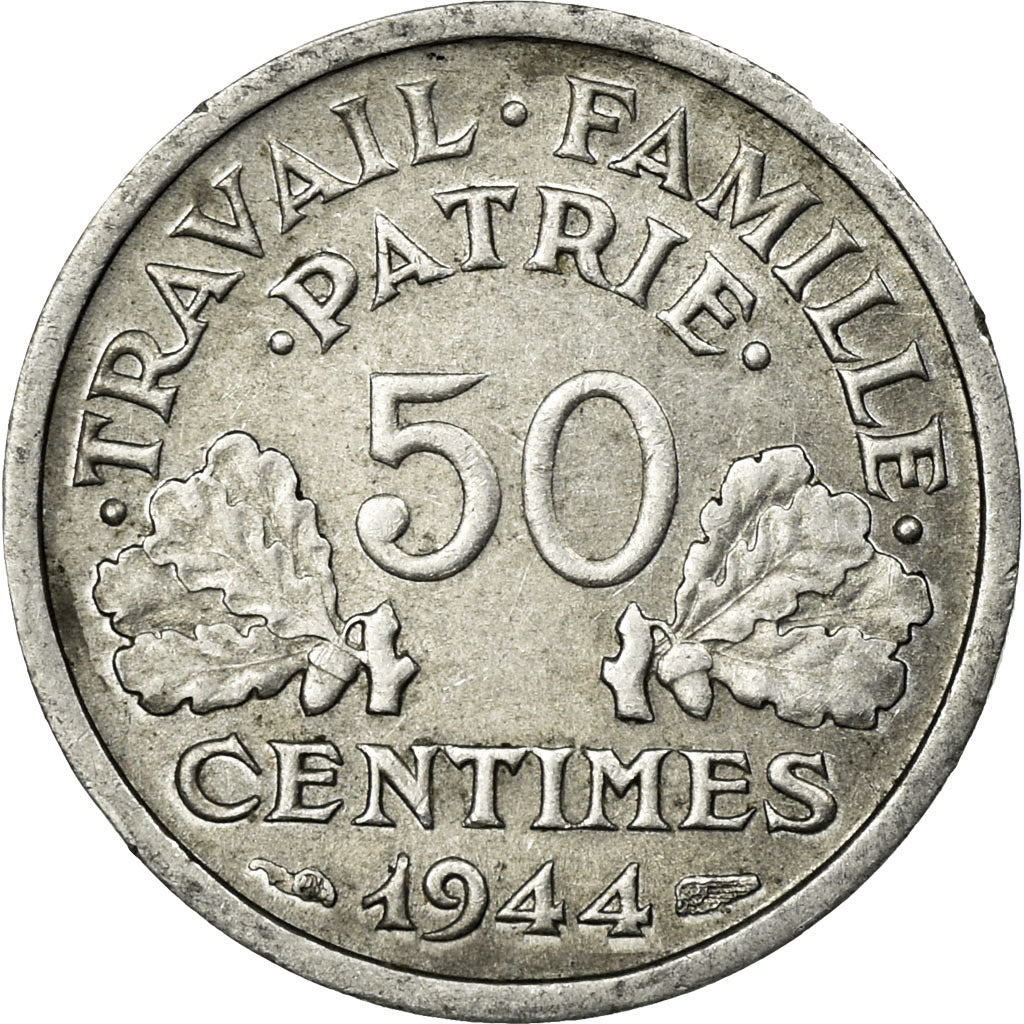 Coin, France, Bazor, 50 Centimes, 1944, Beaumont - Le Roger, EF(40-45)