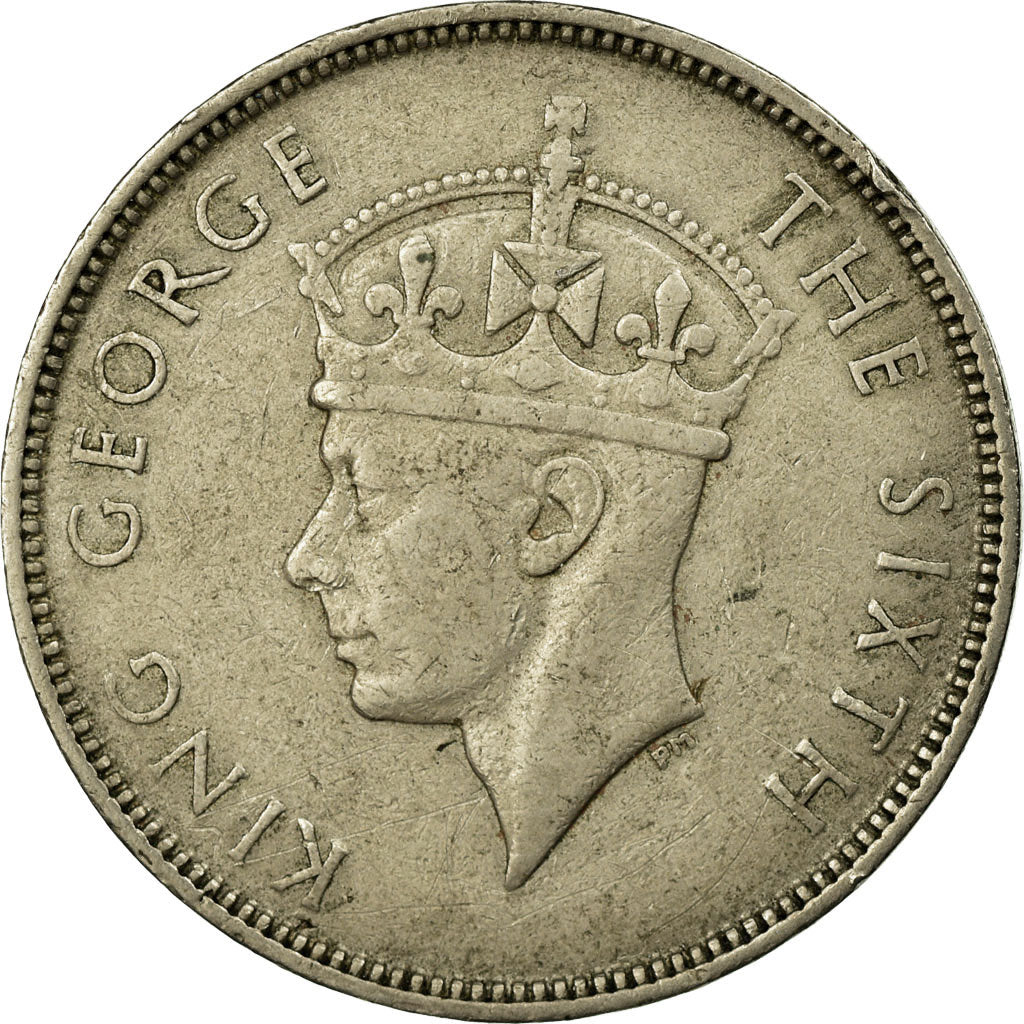 Moneda, Mauricio, George VI, Rupee, 1951, MBC, Cobre - níquel, KM:29.1