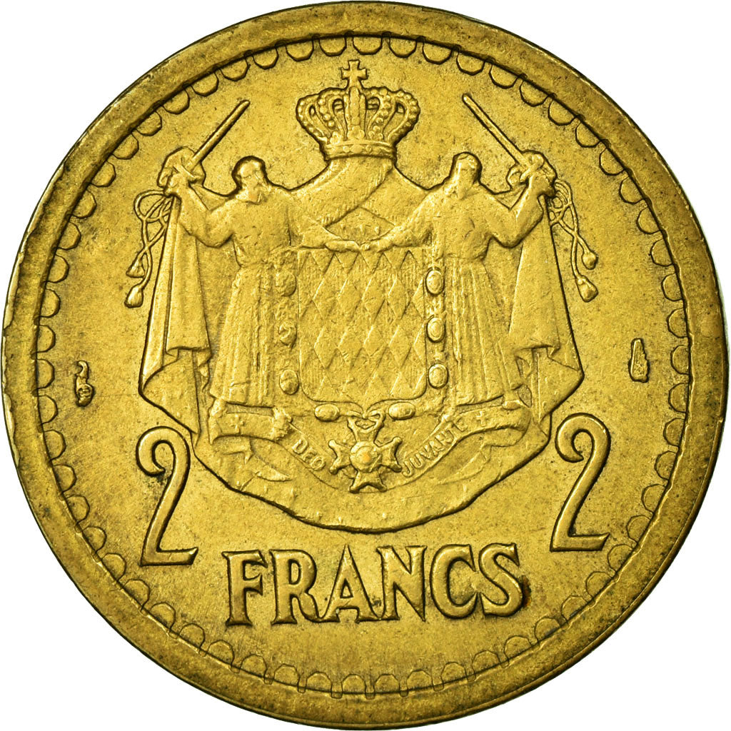 Moneta, Monaco, 2 Francs, Undated (1943), Poissy, BB+, Rame-alluminio