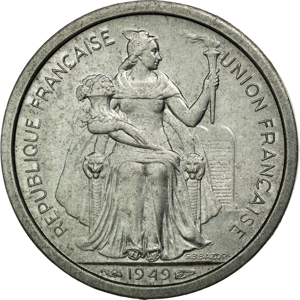 Münze, Neukaledonien, Franc, 1949, Paris, SS, Aluminium, KM:2