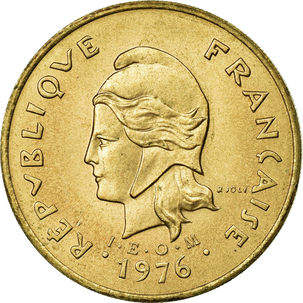 Moneta, Nowa Kaledonia, 100 Francs, 1976, Paris, AU(50-53), Nikiel-Brąz, KM:15