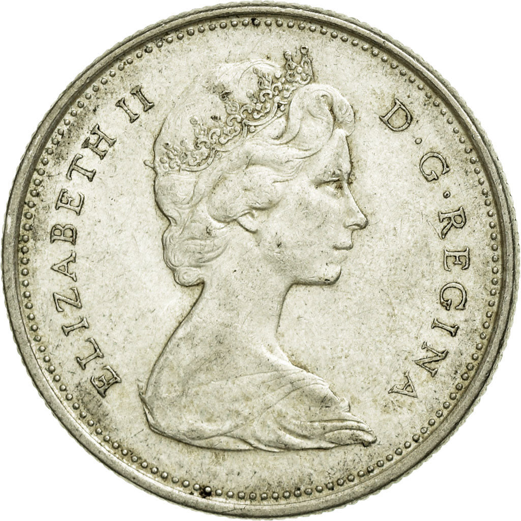 Coin, Canada, Elizabeth II, 25 Cents, 1966, Royal Canadian Mint, Ottawa