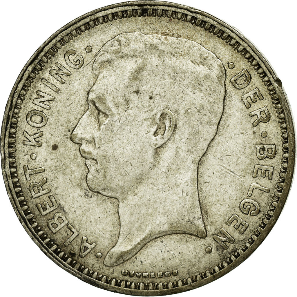 Moneda, Bélgica, 20 Francs, 20 Frank, 1934, BC+, Plata, KM:104.1