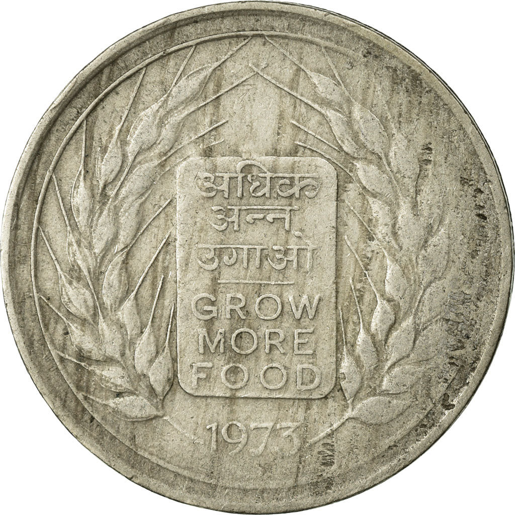 Moneda, INDIA-REPÚBLICA, 50 Paise, 1973, BC+, Cobre - níquel, KM:62