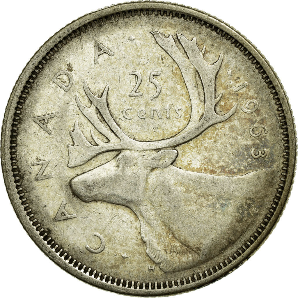 Moeda, Canadá, Elizabeth II, 25 Cents, 1963, Royal Canadian Mint, Ottawa