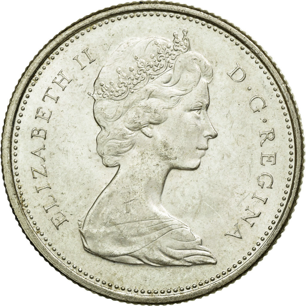 Moeda, Canadá, Elizabeth II, 25 Cents, 1968, Royal Canadian Mint, Ottawa