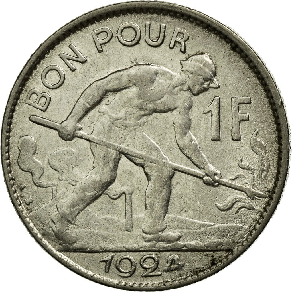 Coin, Luxembourg, Charlotte, Franc, 1924, EF(40-45), Nickel, KM:35