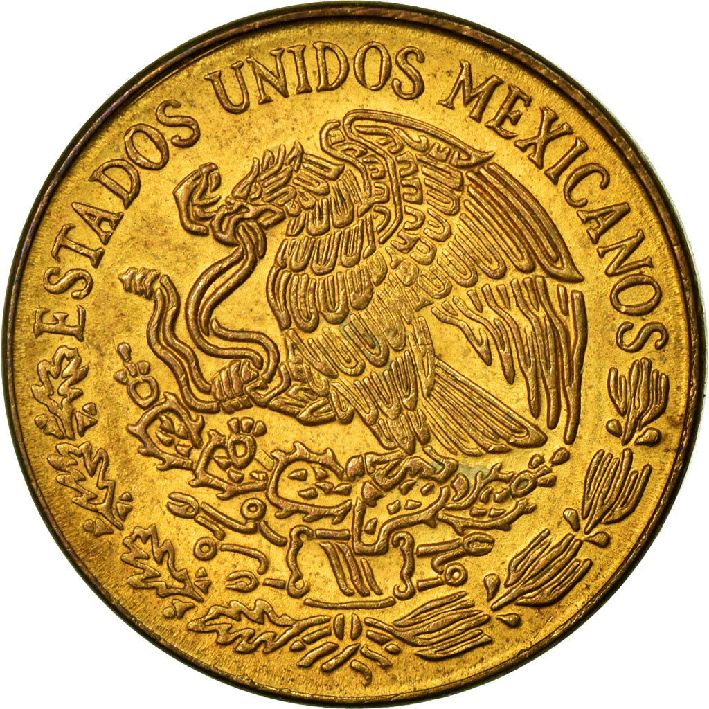 Moneta, Mexico, 5 Centavos, 1970, Mexico City, EF(40-45), Mosiądz, KM:427