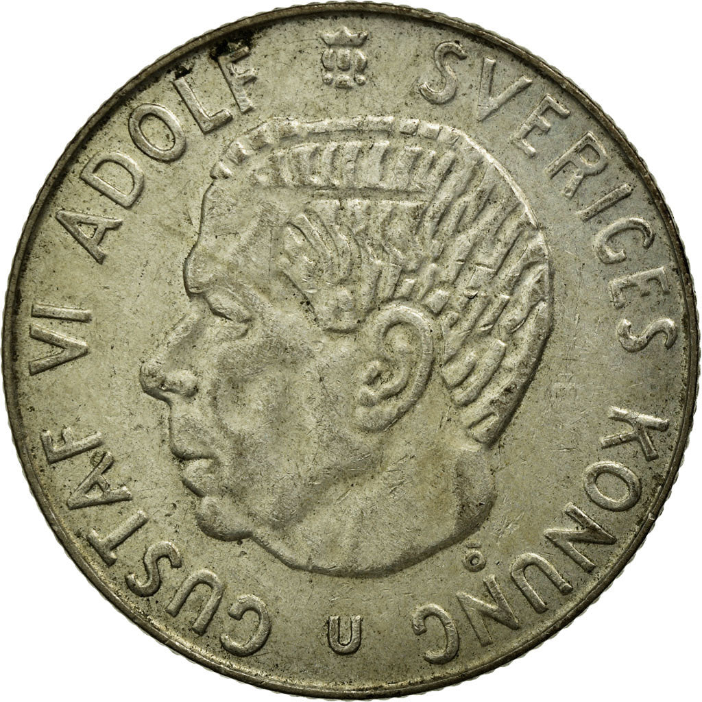 Moneta, Szwecja, Gustaf VI, Krona, 1965, EF(40-45), Srebro, KM:826