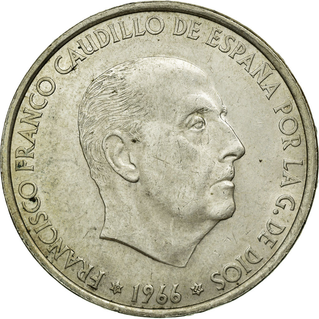 Coin, Spain, Caudillo and regent, 100 Pesetas, 1966, Madrid, EF(40-45), Silver