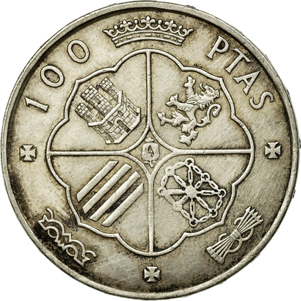 Moneta, Spagna, Caudillo and regent, 100 Pesetas, 1966, Madrid, BB, Argento