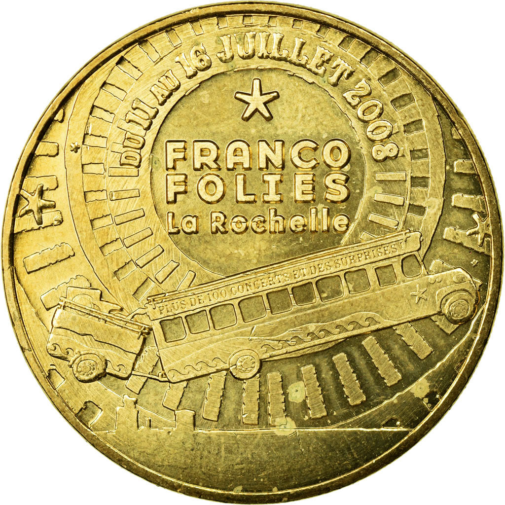 Francia, Token, Jetón turístico, La Rochelle - Francofolies, 2008, MDP, MBC