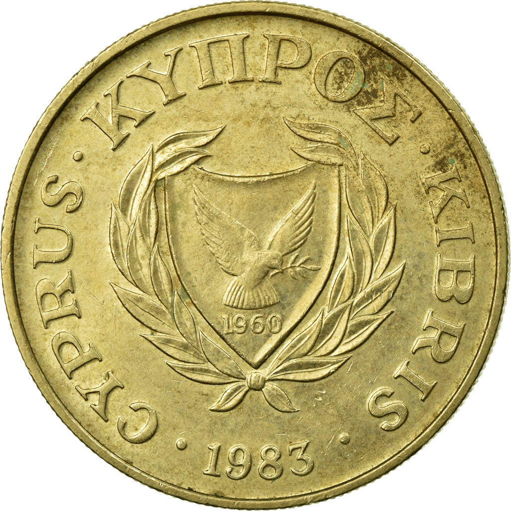 Münze, Zypern, 10 Cents, 1983, S+, Nickel-brass, KM:56.1
