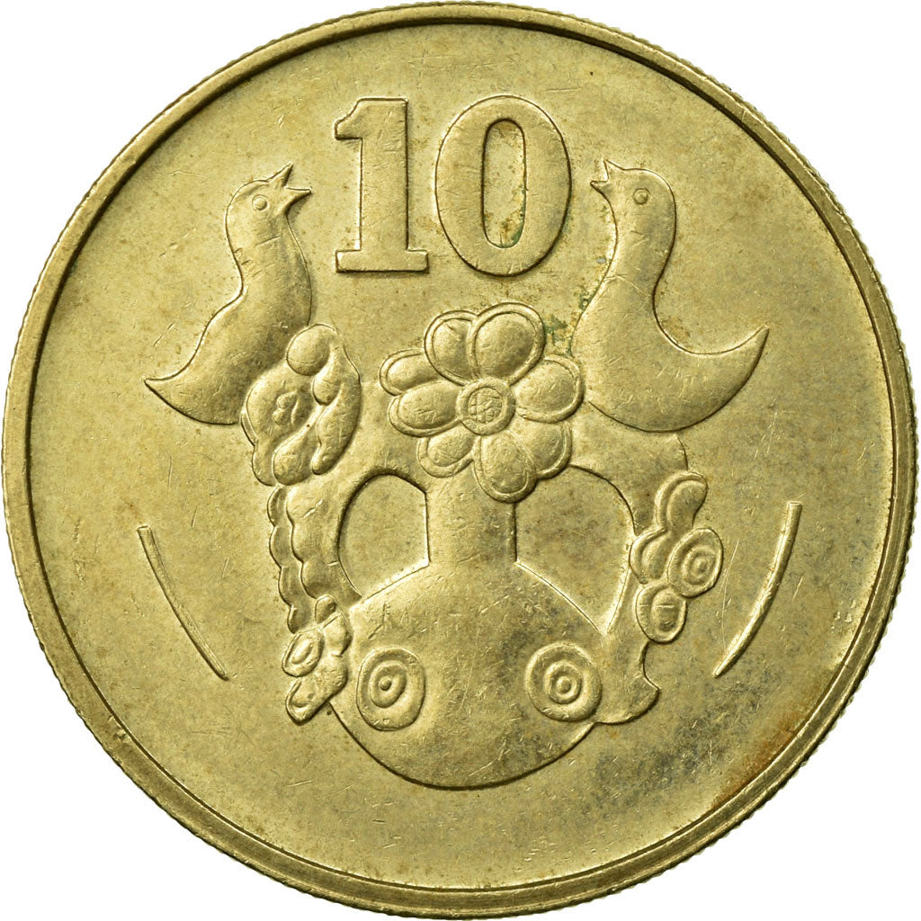 Münze, Zypern, 10 Cents, 1983, S+, Nickel-brass, KM:56.1
