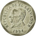 El Salvador, 25 Centavos, 1994, British Royal Mint, Nickel Clad Steel, ZF