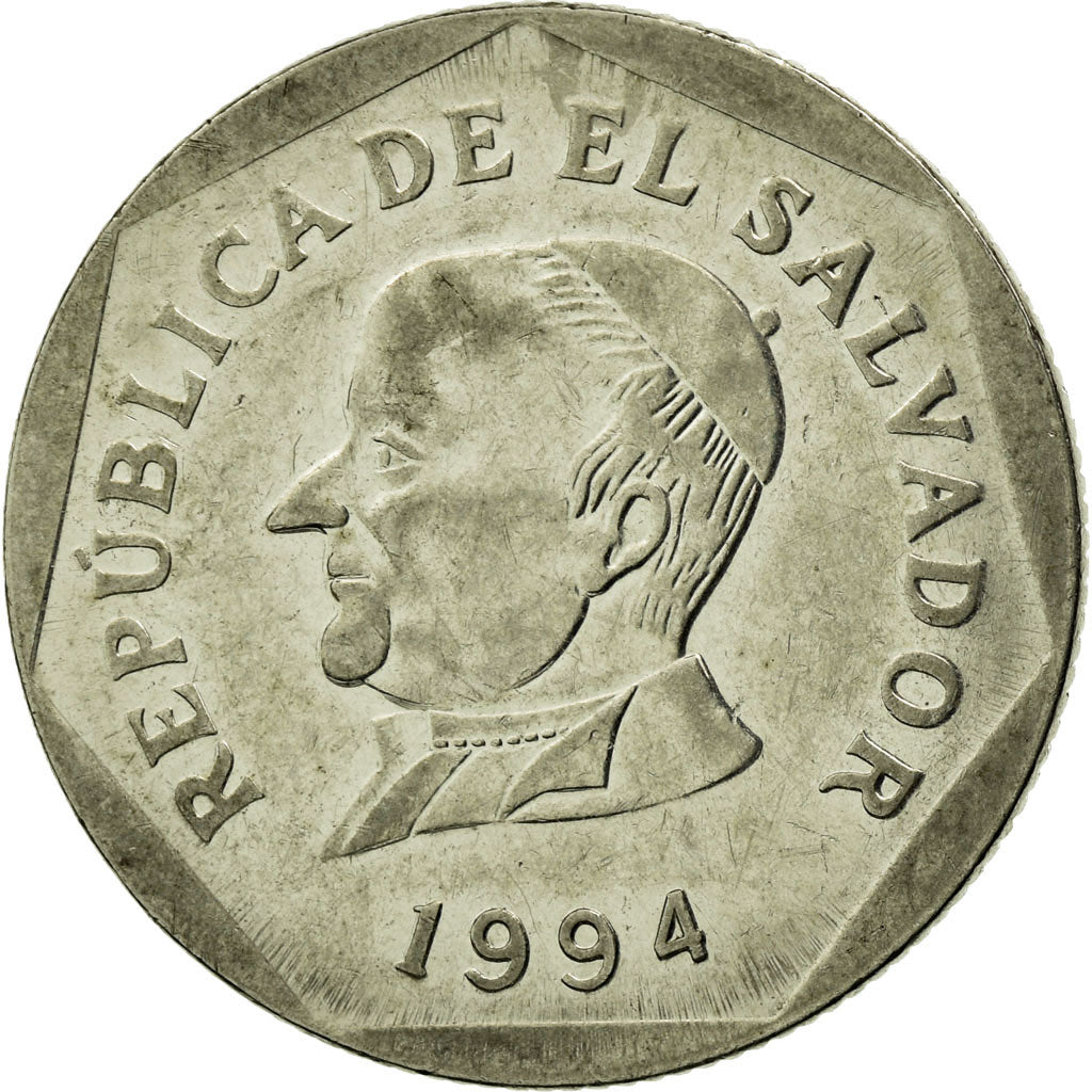 Moneta, El Salvador, 25 Centavos, 1994, British Royal Mint, BB, Acciaio