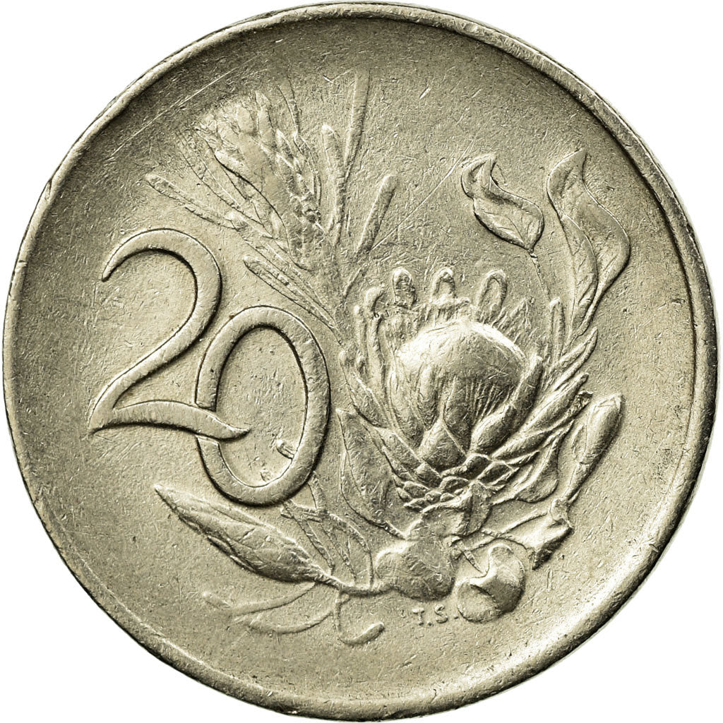 Coin, South Africa, 20 Cents, 1965, VF(30-35), Nickel, KM:69.2
