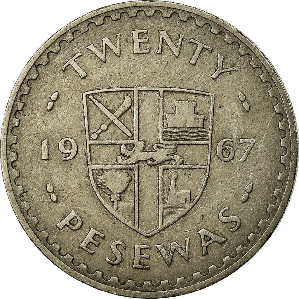 Monnaie, Ghana, 20 Pesewas, 1967, TTB, Copper-nickel, KM:17