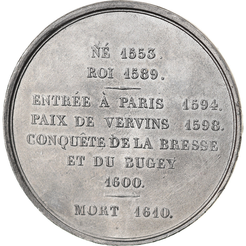 Frankrijk, Medaille, Les Rois de France,  Henri IV, History, Caqué, PR, Tin
