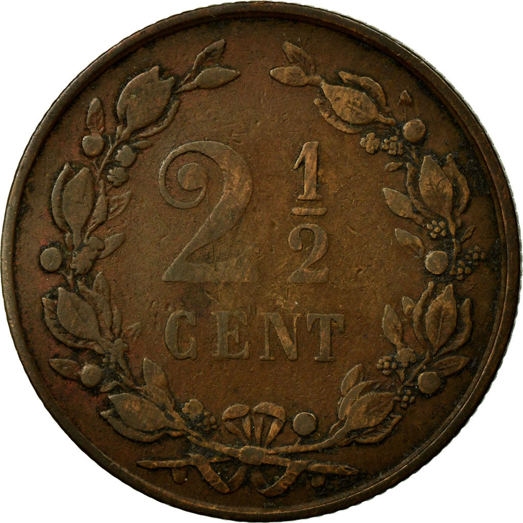 Moeda, Países Baixos, William III, 2-1/2 Cent, 1881, VF(20-25), Bronze