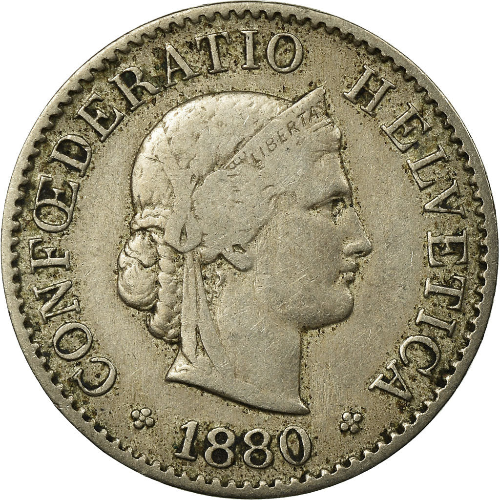 Munten, Zwitserland, 5 Rappen, 1880, Bern, FR, Copper-nickel, KM:26