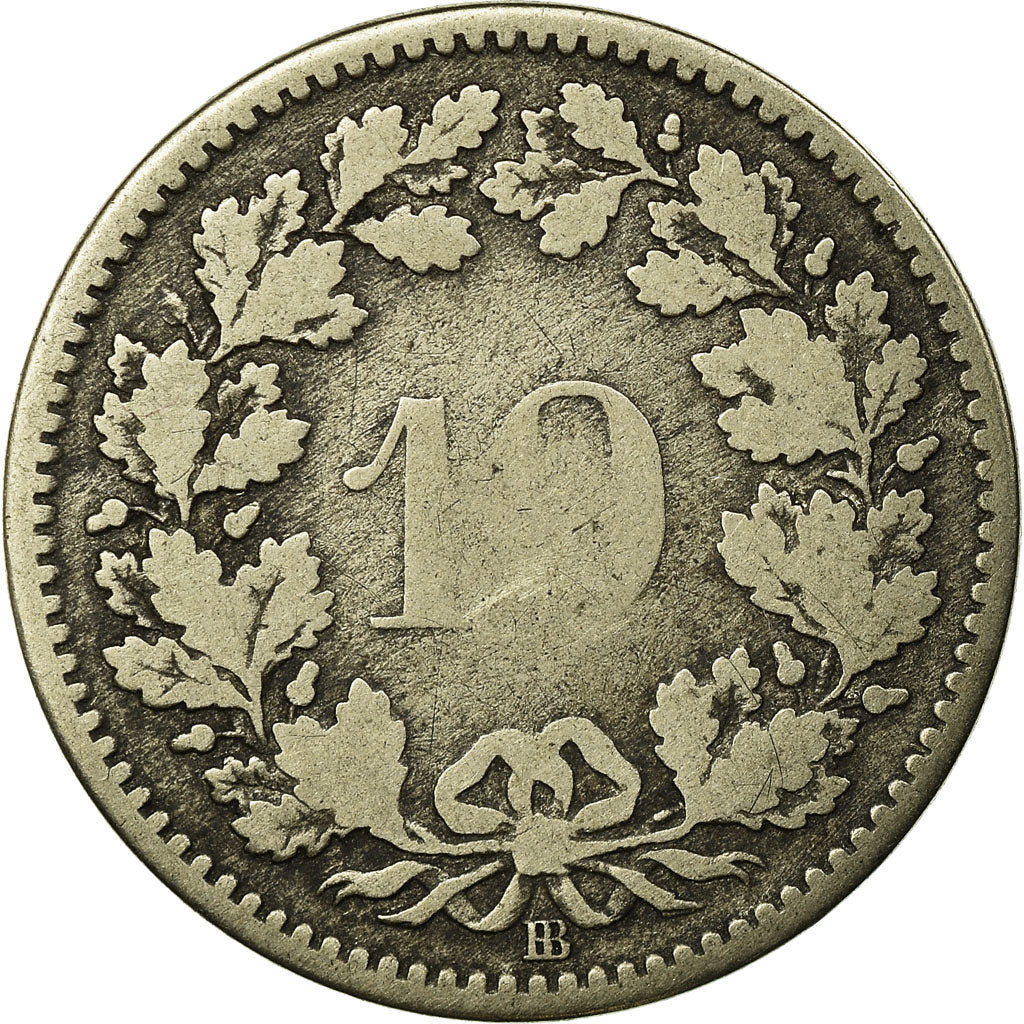 Monnaie, Suisse, 10 Rappen, 1850, Strasbourg, B+, Billon, KM:6
