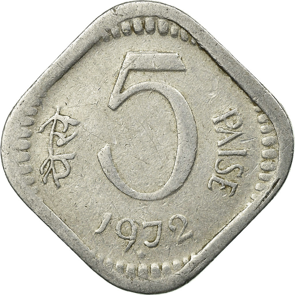 Munten, INDIAASE REPUBLIEK, 5 Paise, 1972, Hyderabad, ZF, Aluminium, KM:18.4
