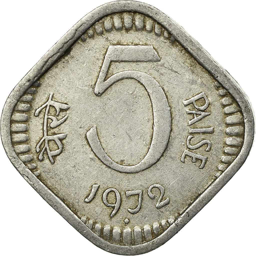 Moneta, REPUBBLICA DELL’INDIA, 5 Paise, 1972, MB+, Alluminio, KM:18.6