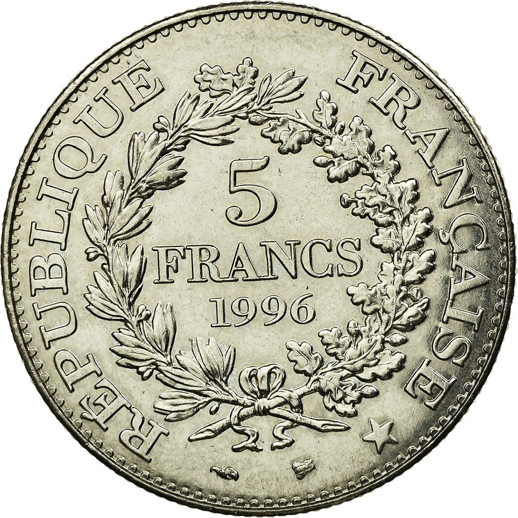 Coin, France, Hercule, 5 Francs, 1996, Paris, EF(40-45), Nickel, KM:1155