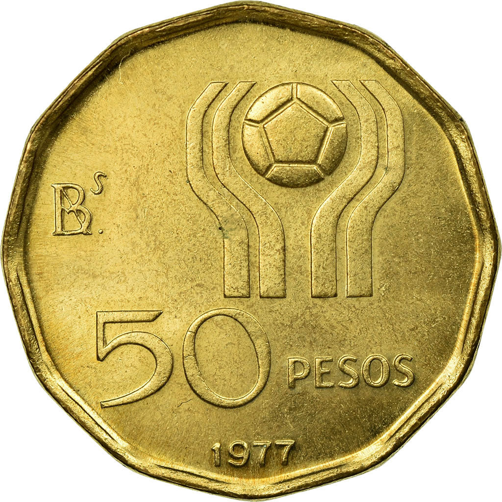 Coin, Argentina, 50 Pesos, 1977, EF(40-45), Aluminum-Bronze, KM:76