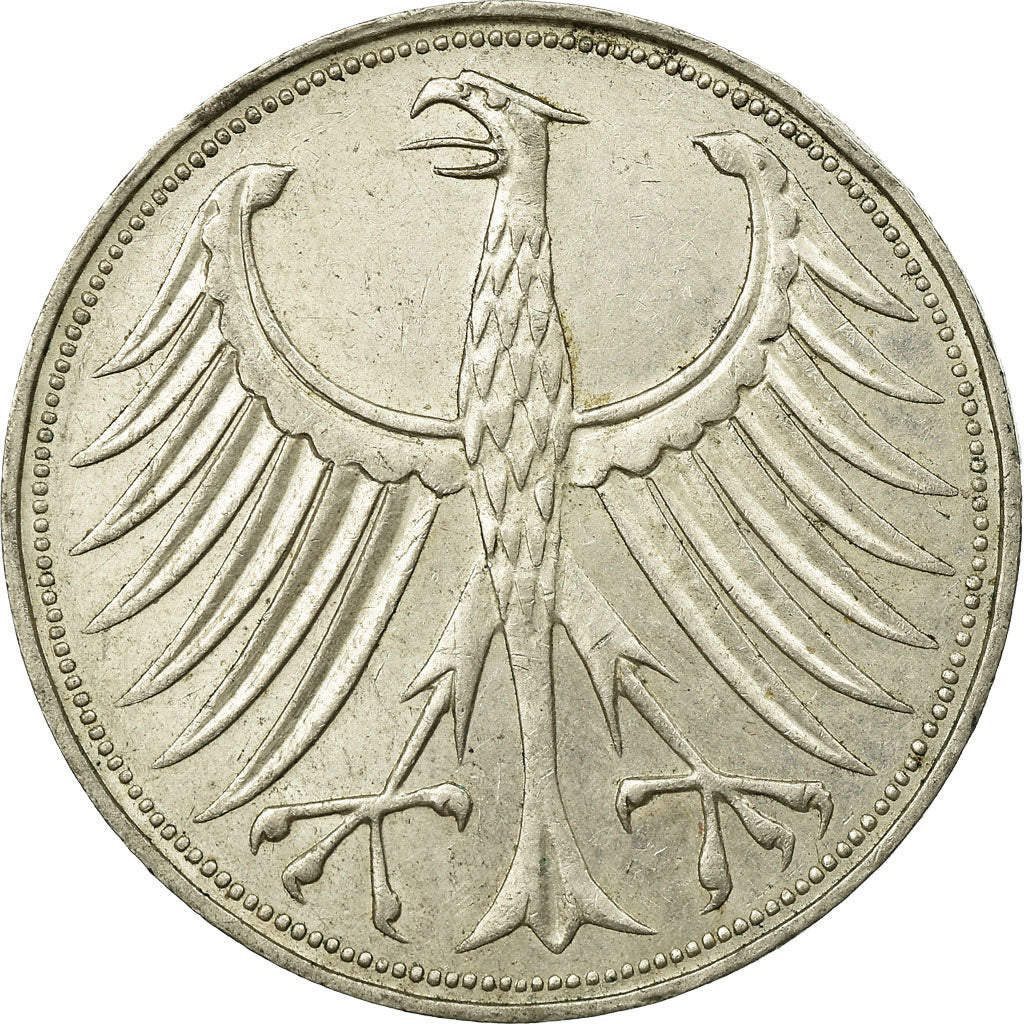 Coin, GERMANY - FEDERAL REPUBLIC, 5 Mark, 1966, Munich, EF(40-45), Silver