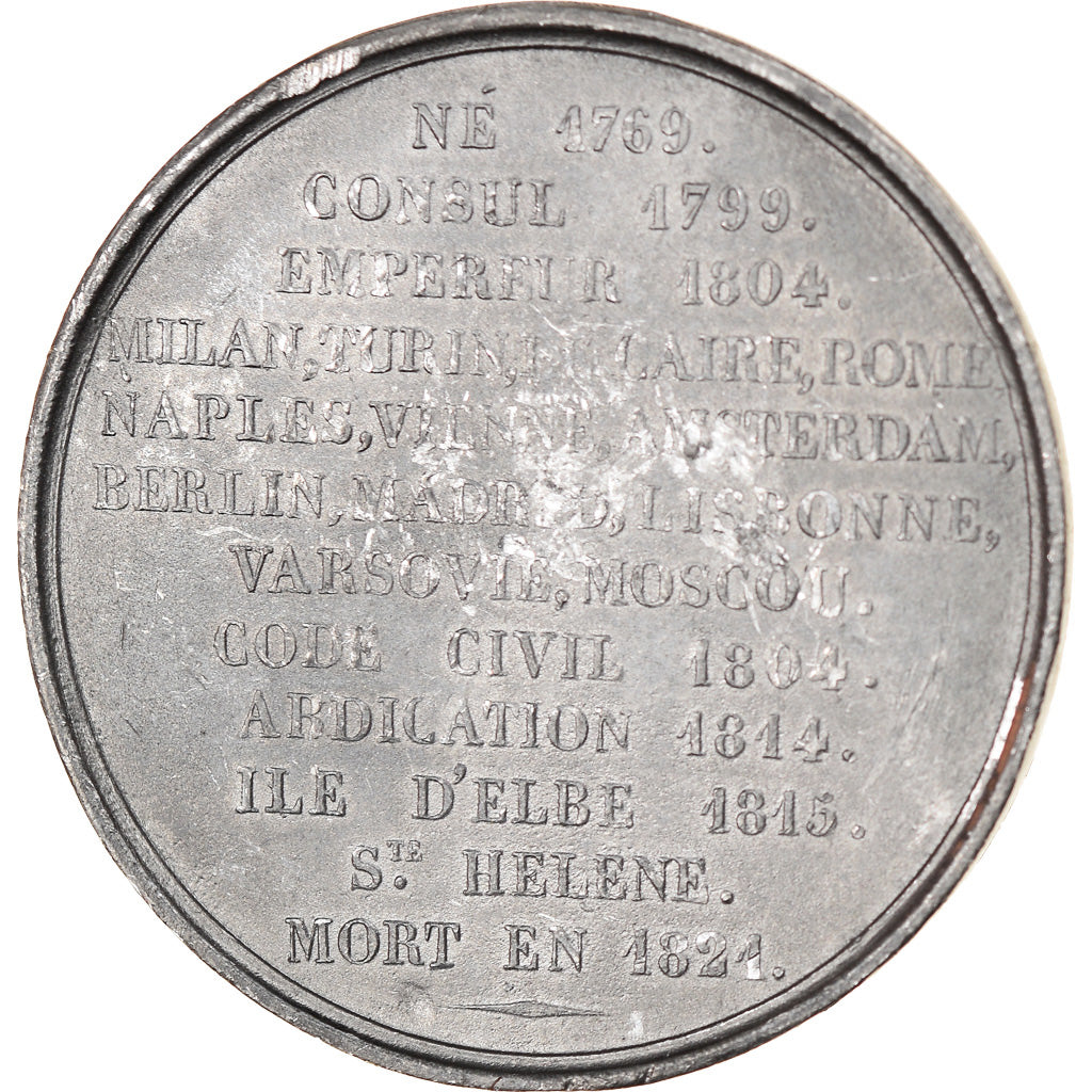 France, Medal, Napoléon Ier, Empereur, History, Caqué, AU(55-58), Tin