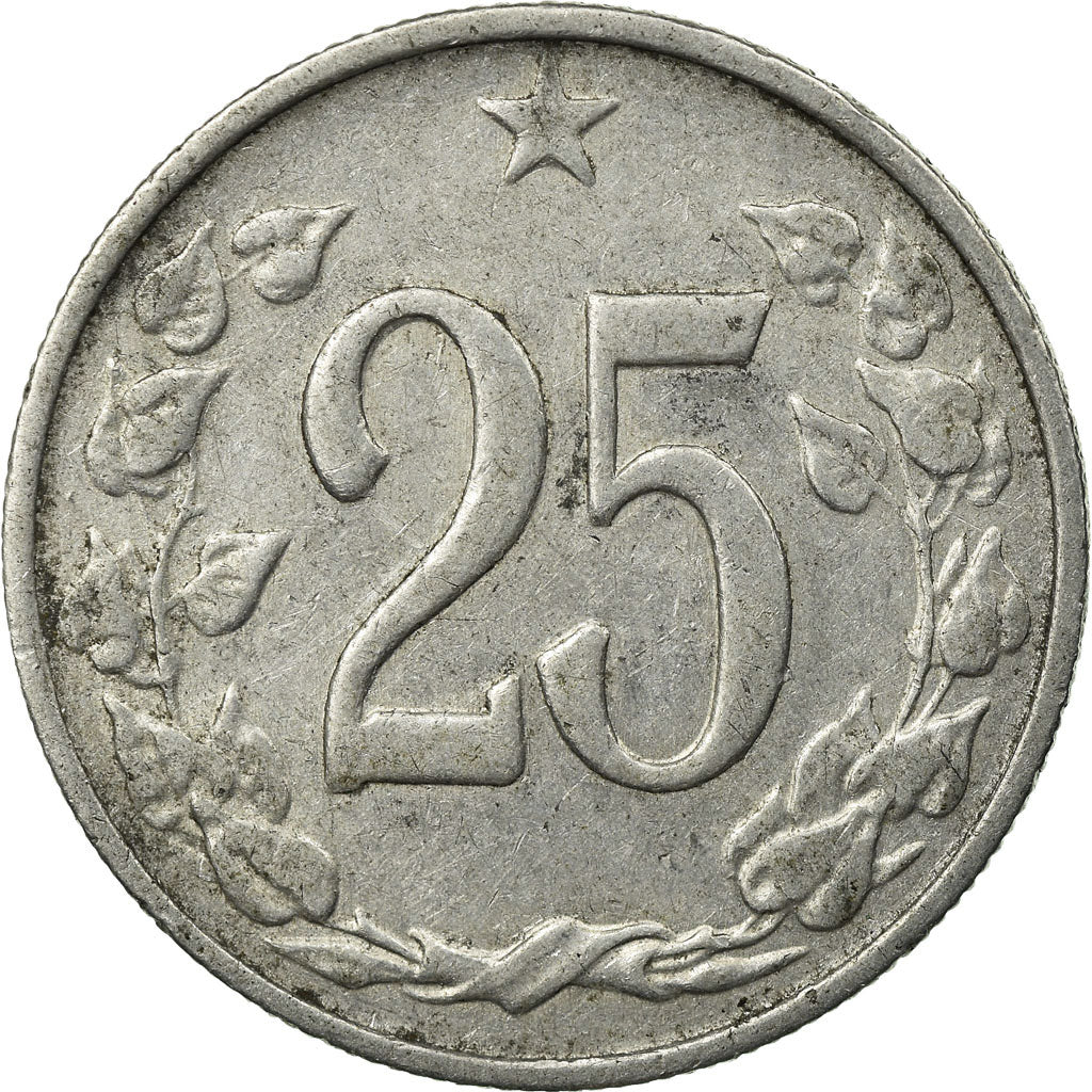 Munten, Tsjecho-Slowakije, 25 Haleru, 1963, FR+, Aluminium, KM:54