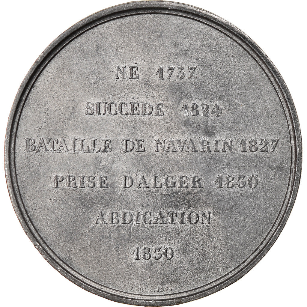 Frankrijk, Medaille, Les Rois de France, Charles X, History, Caqué, ZF+, Tin