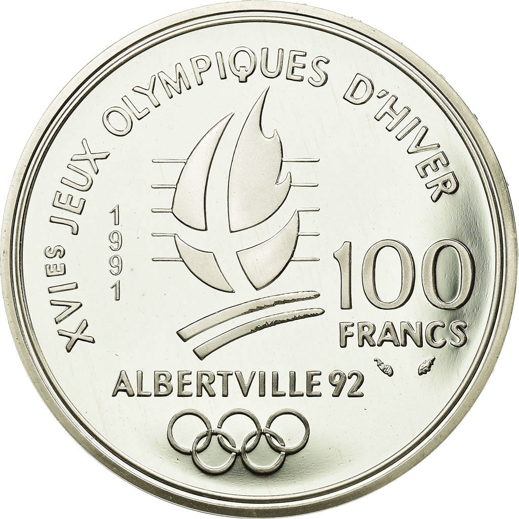 Munten, Frankrijk, 100 Francs, 1991, FDC, Zilver, KM:994, Gadoury:C18