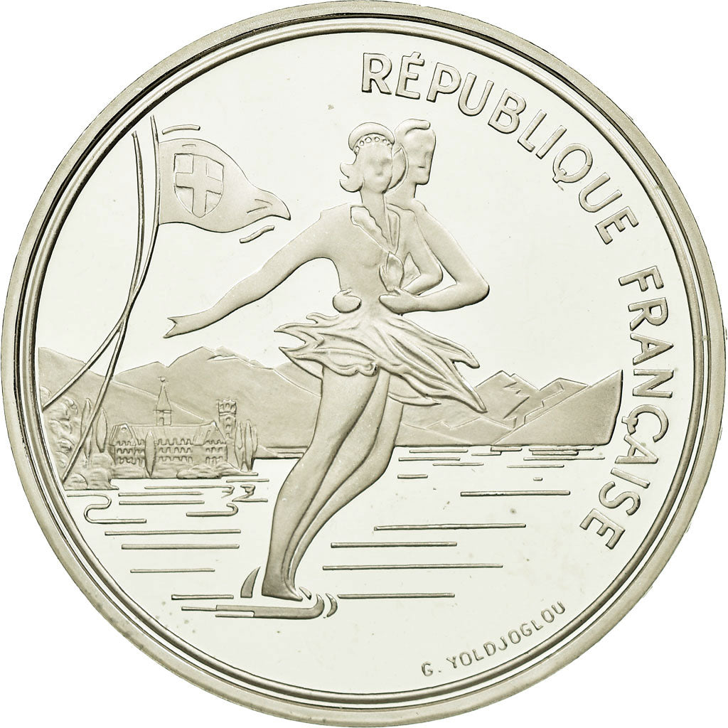 Moneta, Francja, 100 Francs, 1989, MS(65-70), Srebro, KM:972, Gadoury:C3