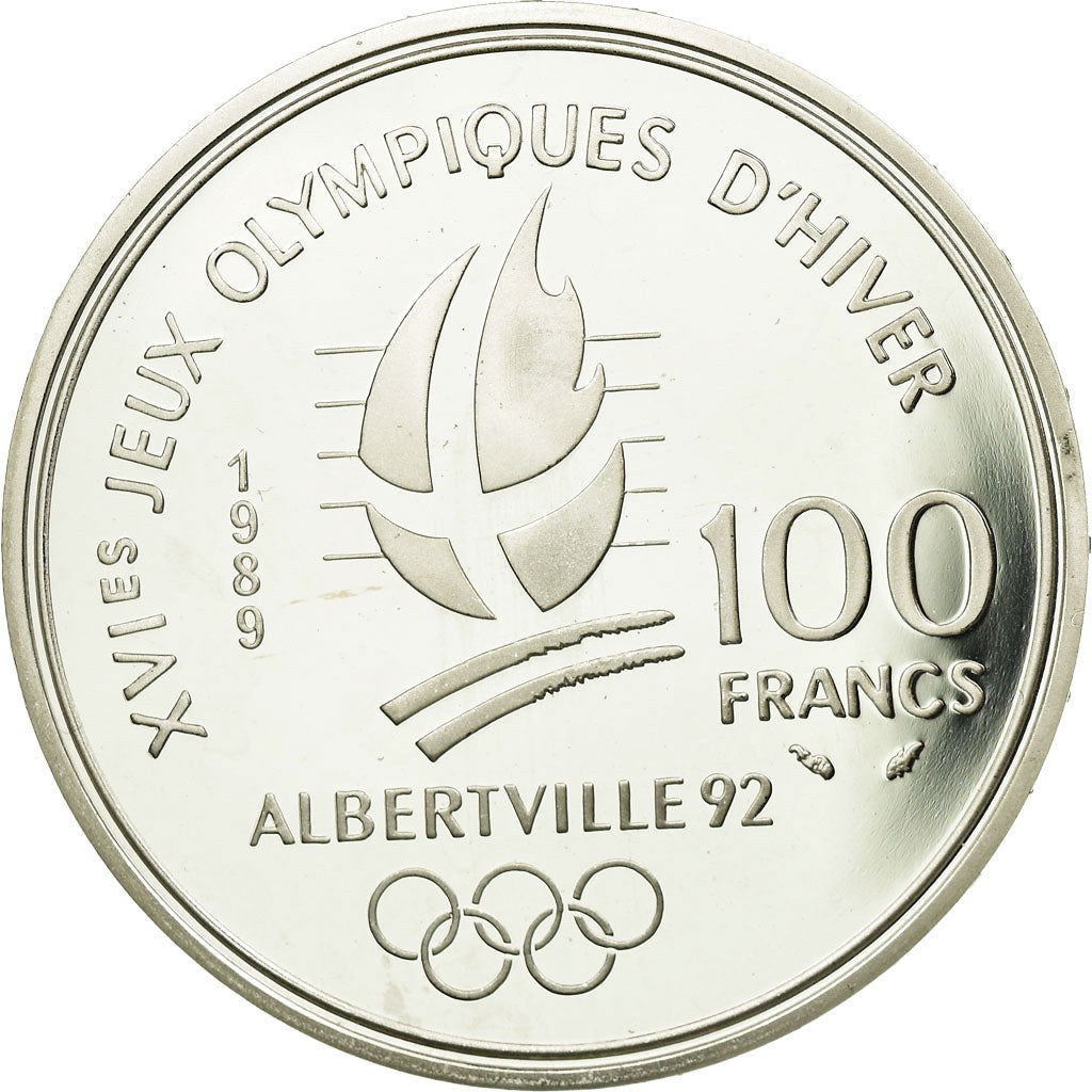 Moneta, Francja, 100 Francs, 1989, MS(65-70), Srebro, KM:972, Gadoury:C3