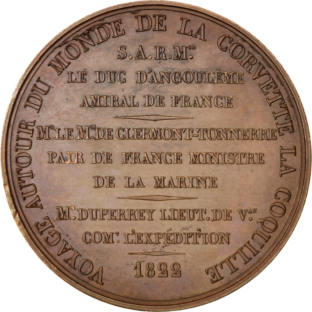 Frankreich, Medaille, Louis XVIII, Voyage autour du Monde de la Corvette La