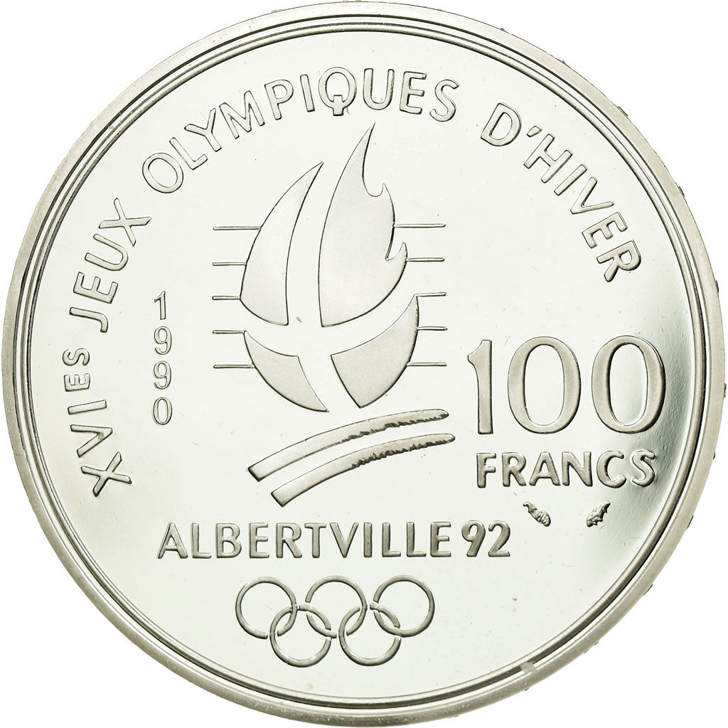 Munten, Frankrijk, 100 Francs, 1990, FDC, Zilver, KM:980, Gadoury:C7