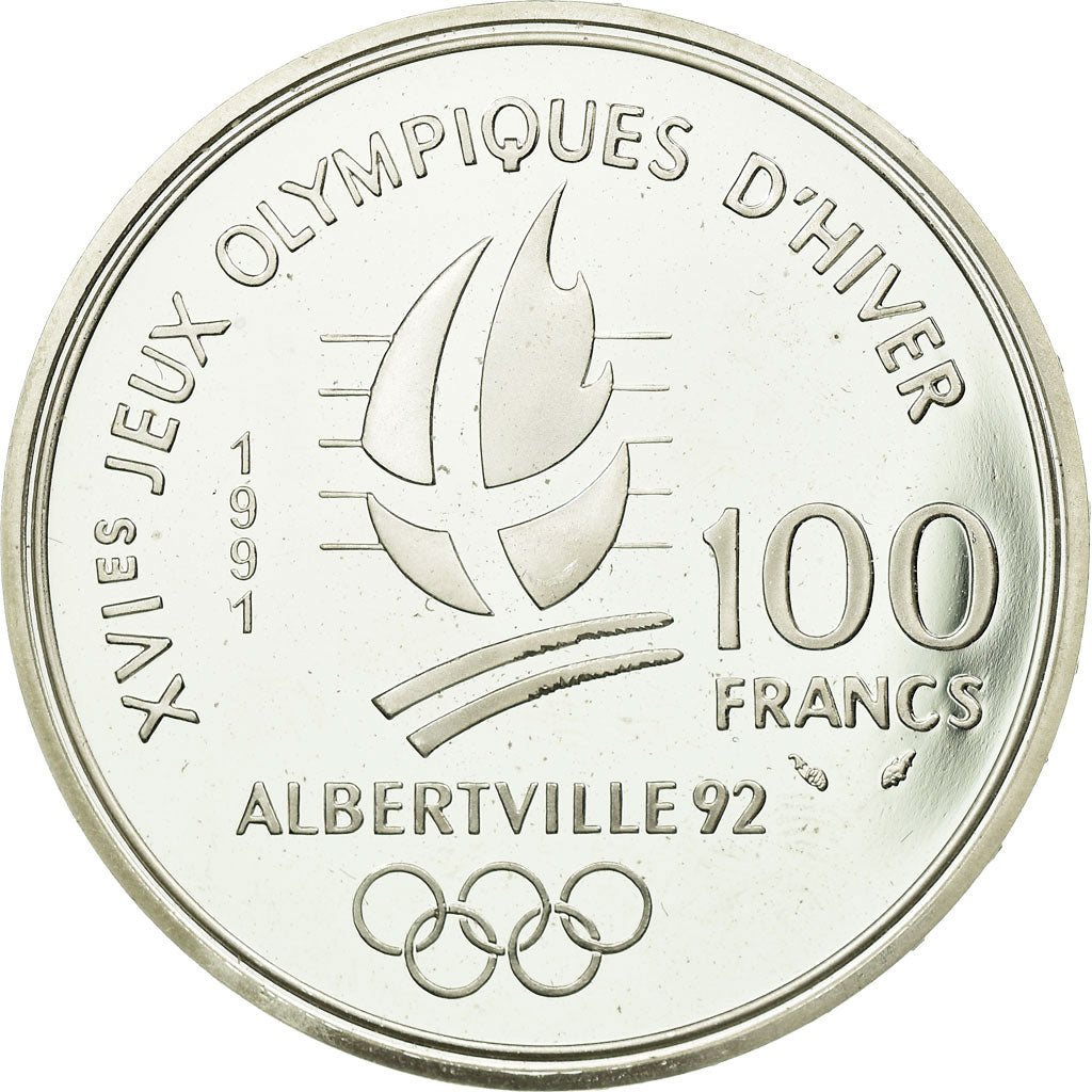 Munten, Frankrijk, 100 Francs, 1991, FDC, Zilver, KM:994, Gadoury:C18